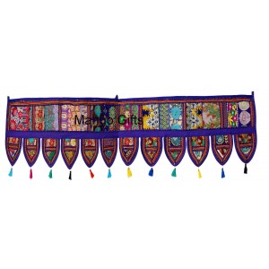 Decorative Patchwork Window Door Valance Topper Wall Hanging Tapestry 78" Purple   153122157992